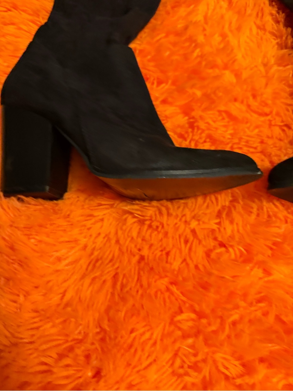Agl Black Suede Mid-Calf Block Heel Boots - Picture 6 of 7